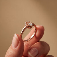 0.20 Ct Round Cut Moissanite Open Loop Solitaire Ring for Women Rose Gold