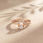 0.20 Ct Round Cut Moissanite Open Loop Solitaire Ring for Women Rose Gold