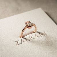 0.20 Ct Round Cut Moissanite Open Loop Solitaire Ring for Women Rose Gold