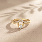0.20 Ct Round Cut Moissanite Open Loop Solitaire Ring for Women Gold