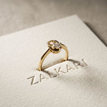 0.20 Ct Round Cut Moissanite Open Loop Solitaire Ring for Women Gold