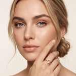 0.20 Ct Round Cut Moissanite Open Loop Solitaire Ring for Women Gold