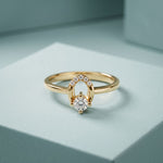 0.20 Ct Round Cut Moissanite Open Loop Solitaire Ring for Women Gold