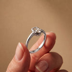 0.20 Ct Round Cut Moissanite Open Loop Solitaire Ring for Women white