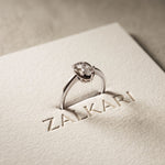 0.20 Ct Round Cut Moissanite Open Loop Solitaire Ring for Women white