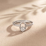 0.20 Ct Round Cut Moissanite Open Loop Solitaire Ring for Women white