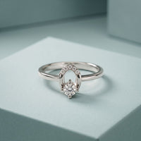 0.20 Ct Round Cut Moissanite Open Loop Solitaire Ring for Women white