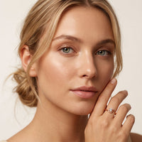 0.20 Ct Round Cut Moissanite Twisted Halo Solitaire Ring for Women Rose Gold