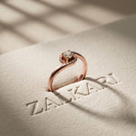 0.20 Ct Round Cut Moissanite Twisted Halo Solitaire Ring for Women Rose Gold