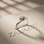 0.20 Ct Round Cut Moissanite Twisted Halo Solitaire Ring for Women White