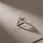 2.10 Ct Pear Cut Moissanite Royal Crown Double Halo Ring for Women White