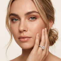 2.80 Ct Oval Cut Moissanite Classic Pavé Solitaire Ring for Women White