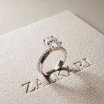 2.80 Ct Oval Cut Moissanite Classic Pavé Solitaire Ring for Women White