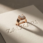 2.20 Ct Cushion Cut Moissanite Wide Halo Statement Ring for Women Rose Gold