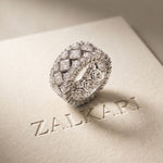4.15 Ct Princess & Round Cut Moissanite Vintage Geometric Eternity Band for Women White