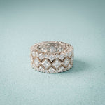 4.15 Ct Princess & Round Cut Moissanite Vintage Geometric Eternity Band for Women White
