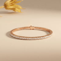 4.55 Ct Princess Cut Moissanite Tennis Bracelet for Women Rose Gold