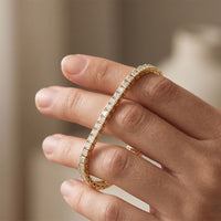 4.55 Ct Princess Cut Moissanite Tennis Bracelet for Women Gold