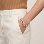 26.50 Ct Pear Cut Moissanite Linked Leaf Tennis Bracelet for Women Rose Gold