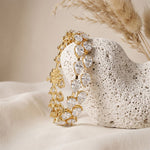 26.50 Ct Pear Cut Moissanite Linked Leaf Tennis Bracelet for Women Gold
