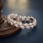 26.50 Ct Pear Cut Moissanite Linked Leaf Tennis Bracelet for Women White