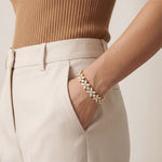 14.05 Ct Round & Marquise Cut Moissanite Floral Link Tennis Bracelet for Women Gold