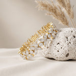 14.05 Ct Round & Marquise Cut Moissanite Floral Link Tennis Bracelet for Women Gold