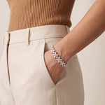 14.05 Ct Round & Marquise Cut Moissanite Floral Link Tennis Bracelet for Women White