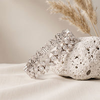 14.05 Ct Round & Marquise Cut Moissanite Floral Link Tennis Bracelet for Women White