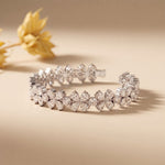 84.05 Ct Pear Cut Moissanite Floral Bloom Link Bracelet for Women White