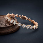 10.30 Ct Mixed Cut Moissanite Geometric Alternating Tennis Bracelet for Women Rose Gold