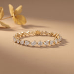 10.30 Ct Mixed Cut Moissanite Geometric Alternating Tennis Bracelet for Women Gold