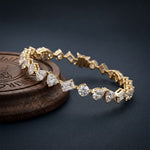 10.30 Ct Mixed Cut Moissanite Geometric Alternating Tennis Bracelet for Women Gold