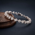 10.30 Ct Mixed Cut Moissanite Geometric Alternating Tennis Bracelet for Women White