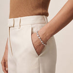 10.30 Ct Mixed Cut Moissanite Geometric Alternating Tennis Bracelet for Women White