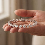 10.30 Ct Mixed Cut Moissanite Geometric Alternating Tennis Bracelet for Women White