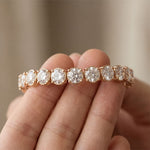 24.65 Ct Round Cut Moissanite Scalloped Tennis Bracelet for Women Rose Gold