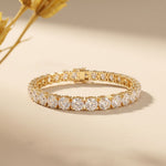 24.65 Ct Round Cut Moissanite Scalloped Tennis Bracelet for Women Gold