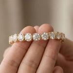 24.65 Ct Round Cut Moissanite Scalloped Tennis Bracelet for Women Gold