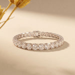 24.65 Ct Round Cut Moissanite Scalloped Tennis Bracelet for Women White