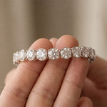 24.65 Ct Round Cut Moissanite Scalloped Tennis Bracelet for Women White