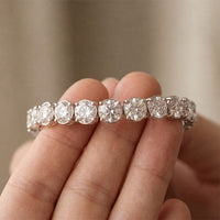 24.65 Ct Round Cut Moissanite Scalloped Tennis Bracelet for Women White