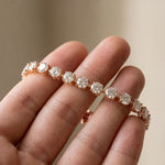 10.50 Ct Round Cut Moissanite Sculpted Bar Bracelet for Women Rose Gold