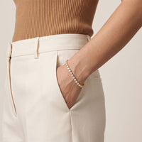 10.50 Ct Round Cut Moissanite Sculpted Bar Bracelet for Women Gold
