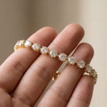 10.50 Ct Round Cut Moissanite Sculpted Bar Bracelet for Women Gold