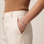 10.50 Ct Round Cut Moissanite Sculpted Bar Bracelet for Women White