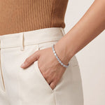 9.30 Ct Emerald Cut Moissanite Bezel Set Geometric Tennis Bracelet for Women White