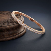 11.85 Ct Oval Cut Moissanite Oval Brilliance Tennis Bracelet for Women Rose Gold
