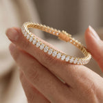 11.85 Ct Oval Cut Moissanite Oval Brilliance Tennis Bracelet for Women Gold