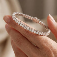 11.85 Ct Oval Cut Moissanite Oval Brilliance Tennis Bracelet for Women White